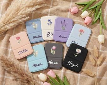 Gepersonaliseerde make-upspiegel met naam, compacte opvouwbare spiegel, verjaardagscadeau voor haar, handspiegel voor in de zak, paascadeau