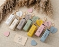Personalized Lip Balm Bag Keychain with Mirror, Bridesmaid Gift, Custom Lipstick Case, Wedding Party Favor, Maid of Honor Gift, Teacher gift