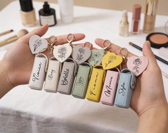 Gepersonaliseerde lippenstifthouder als bedankje voor een vrijgezellenfeest, uniek cadeau voor de bruidsmeisje, stijlvolle spiegelhouder voor vrouwen