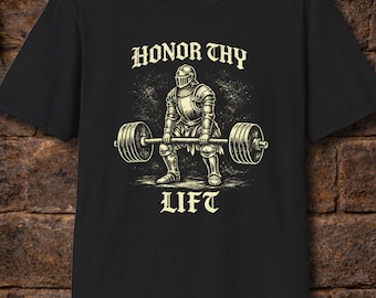 Ehre dein Lift T-Shirt | Mittelalterliches Ritter-Gewichtheber-T-Shirt