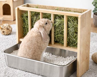 Rabbit Wooden Hay Feeder