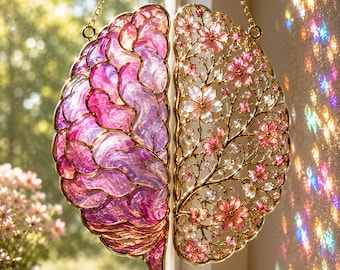 Brain Suncatcher, Therapist Gift, Mental Health Acrylic Suncatcher, Psychology Decor, Counselor Appreciation Gift, Neuro Art