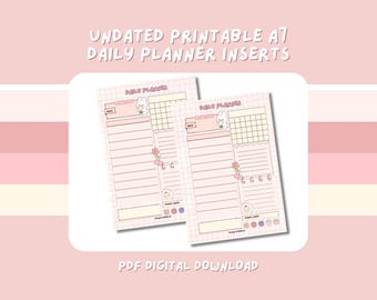 Printable A7 Undated Daily Planner Insert | Digital Download