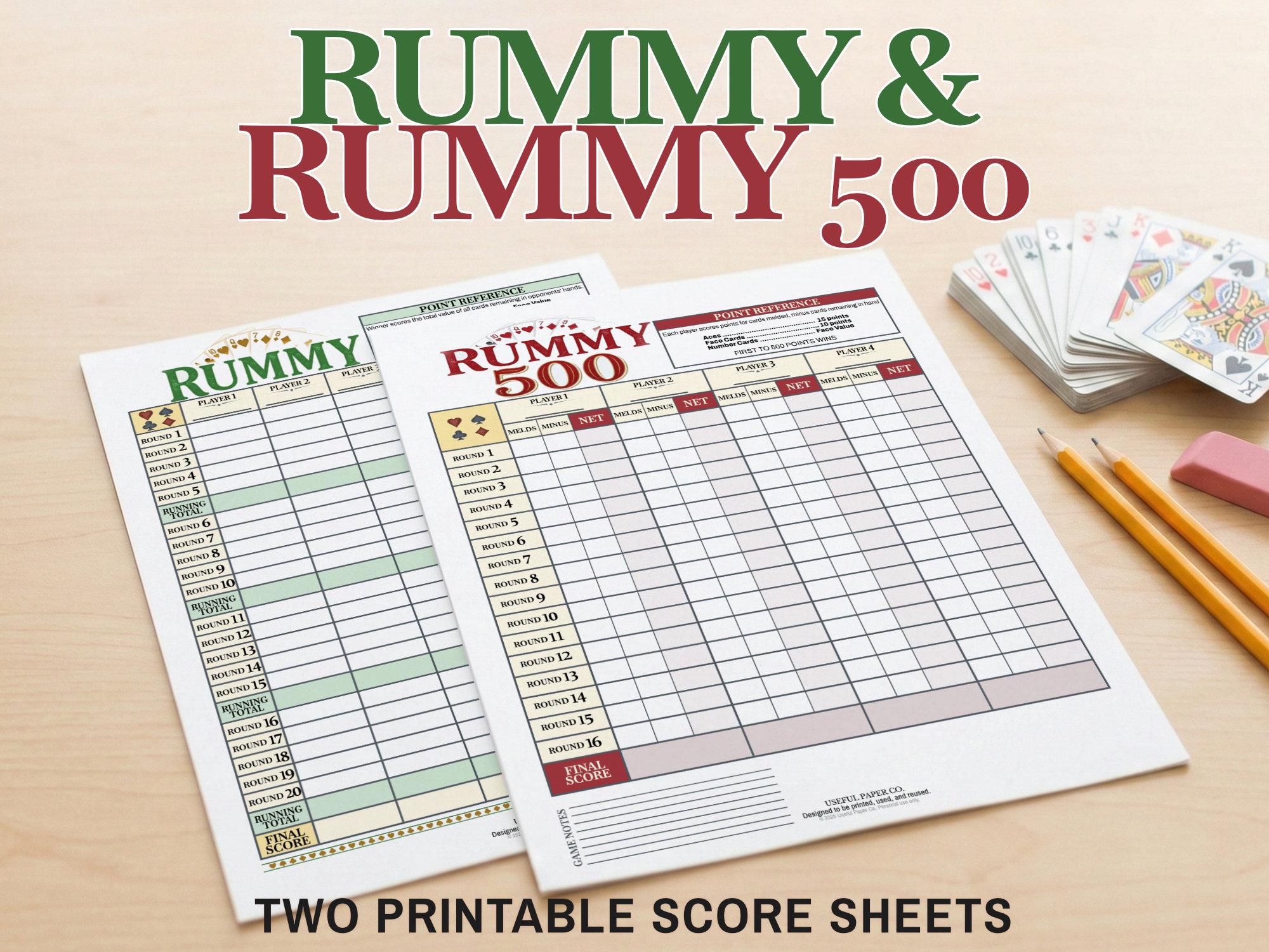 Progressive Rummy Score Sheet.pdf Rummy & Rummy 500 Score Sheets Printable | Rummy Scorecard PDF / JPG ...