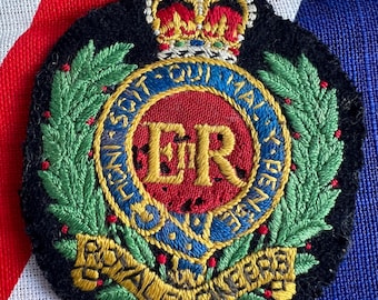 Vintage Royal Engineers Blazer Patch, Queen Elizabeth II Crest