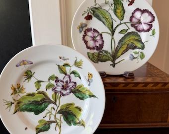 Vintage Exotic Plant Plates, A Pair, A Mottahedeh Design