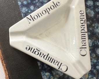 Vintage Monopole Champagne Ashtray: French Bar Decor