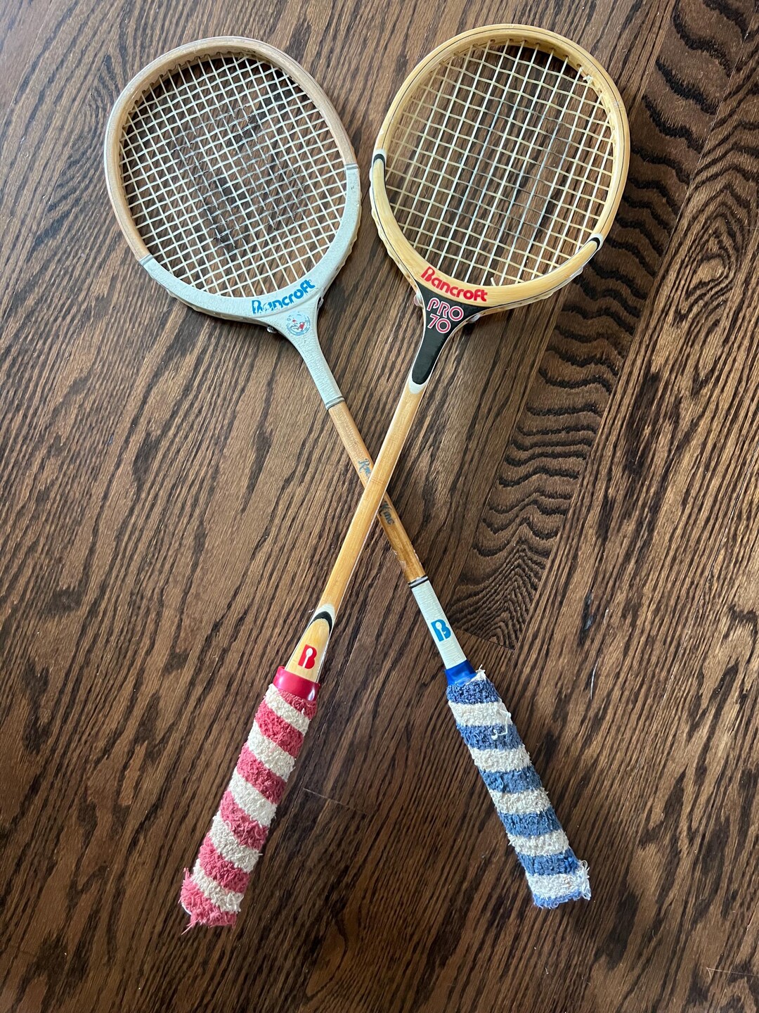 Sioux Wood Rackets Vintage Bancroft Wooden Squash Racquets, Set of 2, Pro 70 Racquet King ...