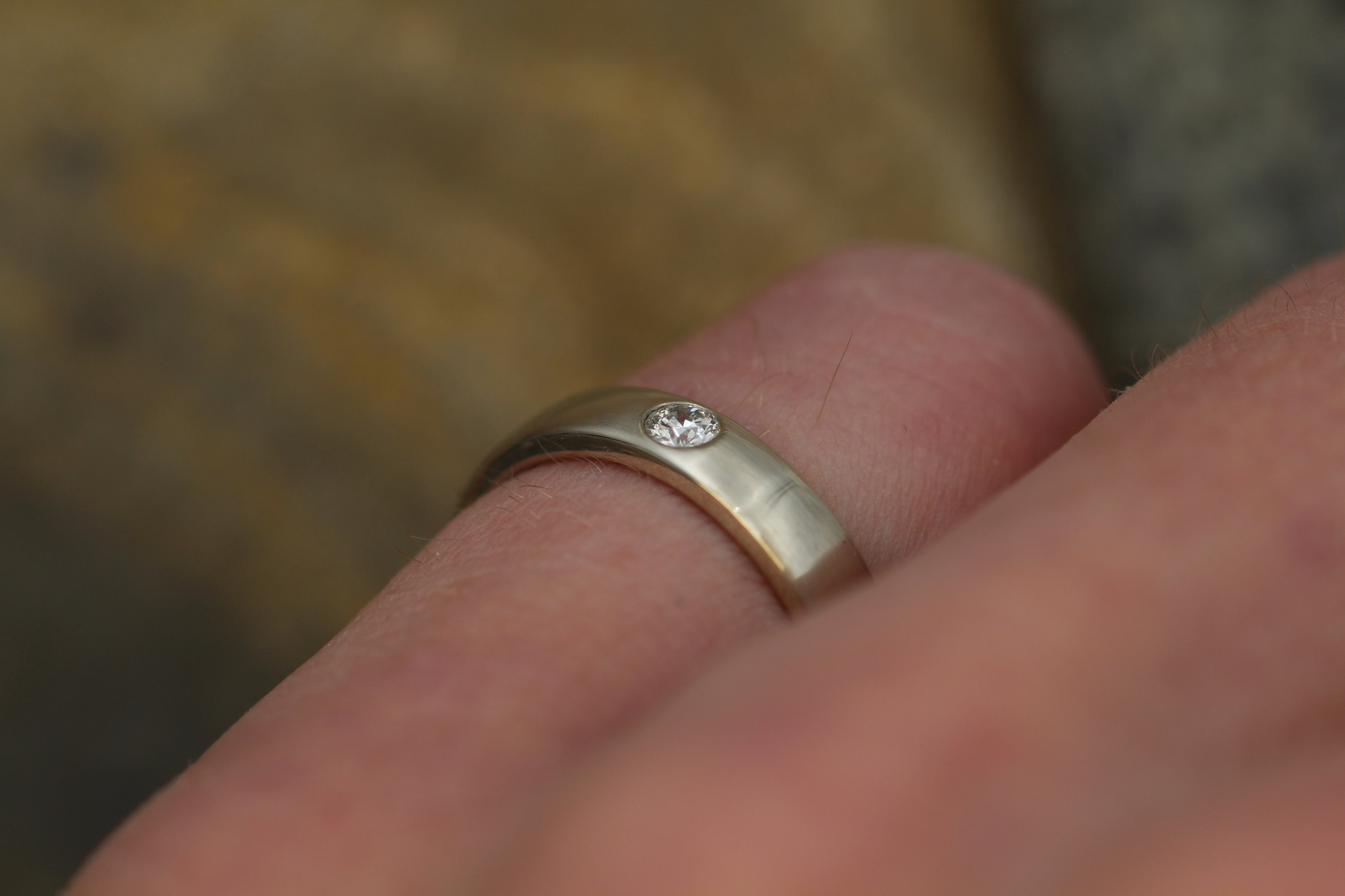 Diamond 3mm Wide Flush Set Wedding Band Matte Finish Diamond Etsy