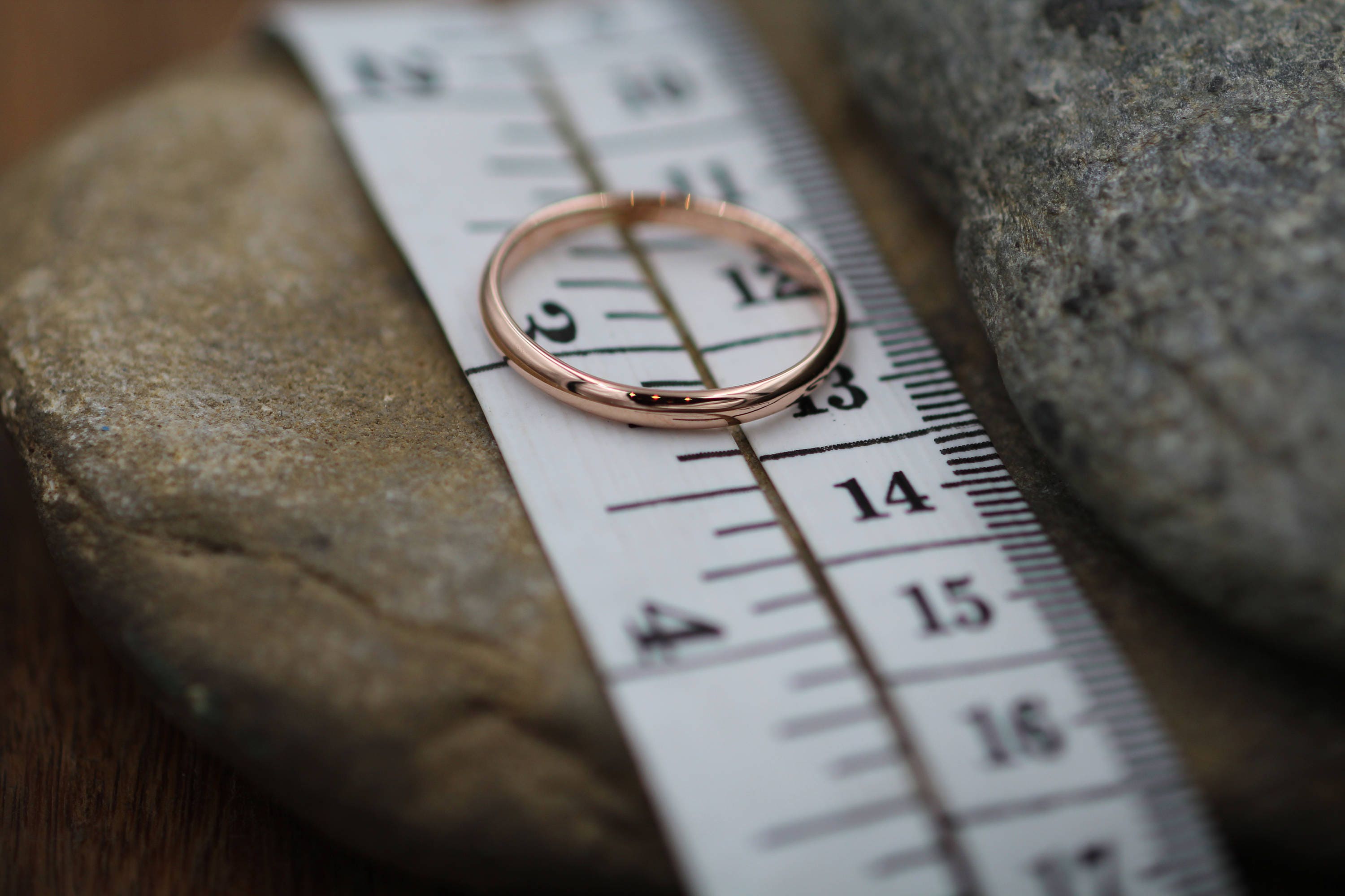 Rose Gold Band 2.5x1.2mm Glossy Finish Simple Pink Gold | Etsy