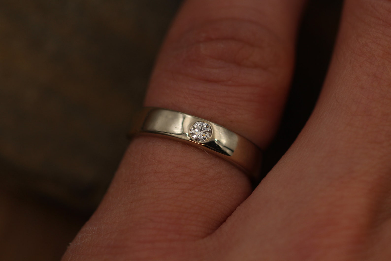 3mm Diamond 4mm Wide Band Flush Set Wedding Band Glossy Finish Etsy