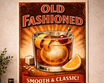 Old Fashioned vintageitis-poster, Digital Download