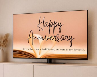 Anniversary Message Download | Romantic Digital Wall Art |Love Story | 16:9