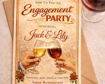 Engagement Party Invitation, Editable Digital Download
