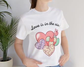 Love Is in the Air Valentines Day Shirt | Cozy Heart Design Shirt Gift | Anniversary Gift