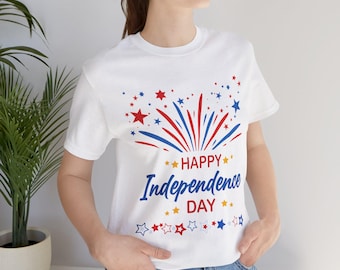 Happy Independence Day T-Shirt | Patriotic Fireworks Tee