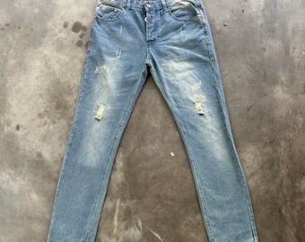 Vintage Japanese Distressed Faded Denim Jean Pant W34