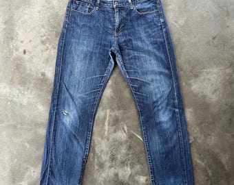 W35 Vintage Japanese Distressed Faded Denim Jean Pant