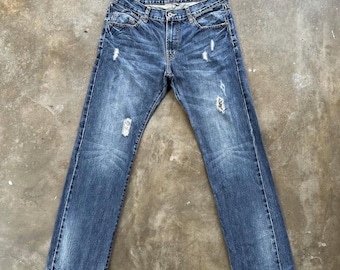 Vintage Japanese Jean Distressed Faded Denim Pant W33