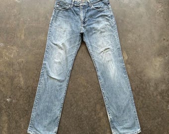 Pantalón vaquero vintage japonés desgastado y descolorido W33