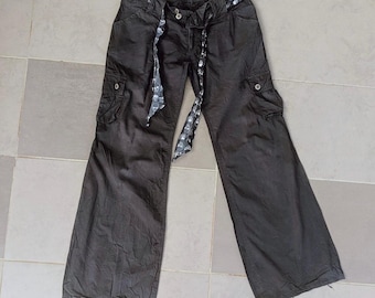 Vintage Skulls Boot Cut Multipocket Monkey Cargo Flare Pants W30
