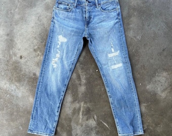 Vintage Japanse vervaagde versleten jeansbroek W33