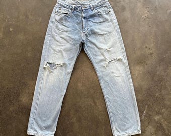 Vintage Japanische Verblasste Jeans Distressed Denim Hose W30