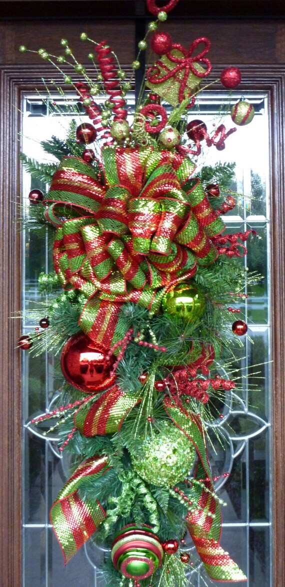 WHIMSICAL SWAG CHRISTMAS Wreath Etsy