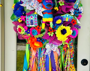 FIESTA WREATH, MEXICAN Wreath, Mexican Party Decor