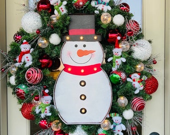 SNOWMAN CHRISTMAS WREATH