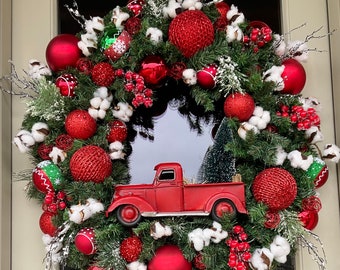 RED TRUCK CHRISTMAS Wreath