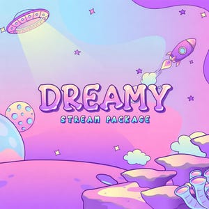 Animated Cosmic Stream Overlay Package – Trippy Space Gaming Screens, Alerts (Instant Download)