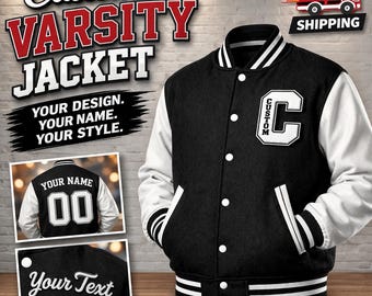 Anpassad broderad varsityjacka, personlig Letterman-jacka med namn