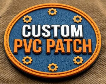 Anpassad PVC-lapp, krokbaksida, moralmärke i gummi