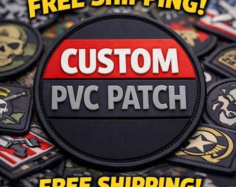 Anpassade 3D PVC-lappar, din design här, krokstödjande morallappar