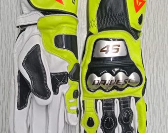 Dainese VR46 Replica Läderhandskar för Motorcykel - Valentino Rossi Edition