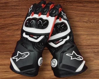 Alpinestars läderhandskar för motorcykel – skydd mot hårda knogar