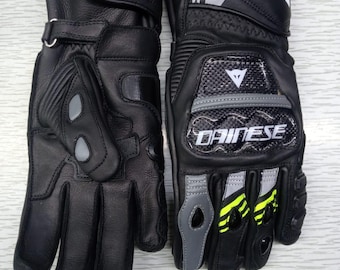 Guantes de moto de cuero Dainese para carreras: equipo de motociclista para turismo urbano para hombre