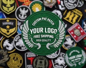 Anpassade PVC-märken/Personliga gummimärken med logotyp och kardborreband | Stora grossistbeställningar