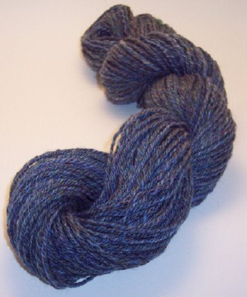 Handspun Yarn. 3 Ply Wool Yarn Medium Blue 112 Yards SK19 Etsy