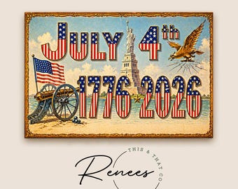 Decoración de pared para el 4 de julio, lámina vintage del Día de la Independencia, obra de arte de la bandera estadounidense, póster de la Estatua de la Libertad con el águila de EE. UU., decoración de 250 años de libertad.
