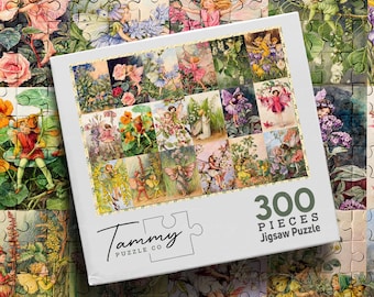 Vintage Flower Fairy Puzzle, Cicely Mary Barker Inspired Jigsaw Puzzle, Botanical Fairy Puzzle, Cottagecore Puzzle, Fairy Lover Gift
