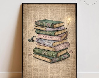 Wicked Changed For Good Books Art Print, Vintage Dictionary Page Wall Art, Wizard Fantasy Book Poster, Enchanted Library Artwork