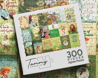 Vintage Anne of Green Gables Book Cover Wooden Puzzle, Classic Literature Jigsaw Puzzle, Book Lover Gift, Literary Puzzle for Adults
