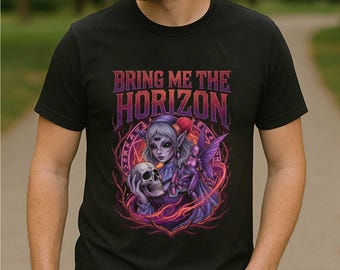 Bring Me The Horizon Shirt, BMTH Metalcore Tee, Fairy Skull Graphic Band Merch, Post Human Nex Gen Rocker
