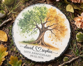 Personalized 50th Wedding Anniversary Stone, 50 Gold Wedding Gifts For Parents, Golden 50 Anniversary Gift, Husband Gift, 50th Keepsake