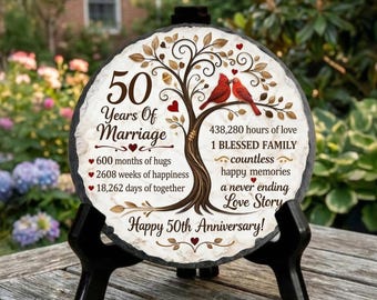 50th Wedding Anniversary Stone, 50 Gold Wedding Gifts For Parents, Golden 50 Anniversary Gift, Husband Gift, 50th Wedding Keepsake Decor