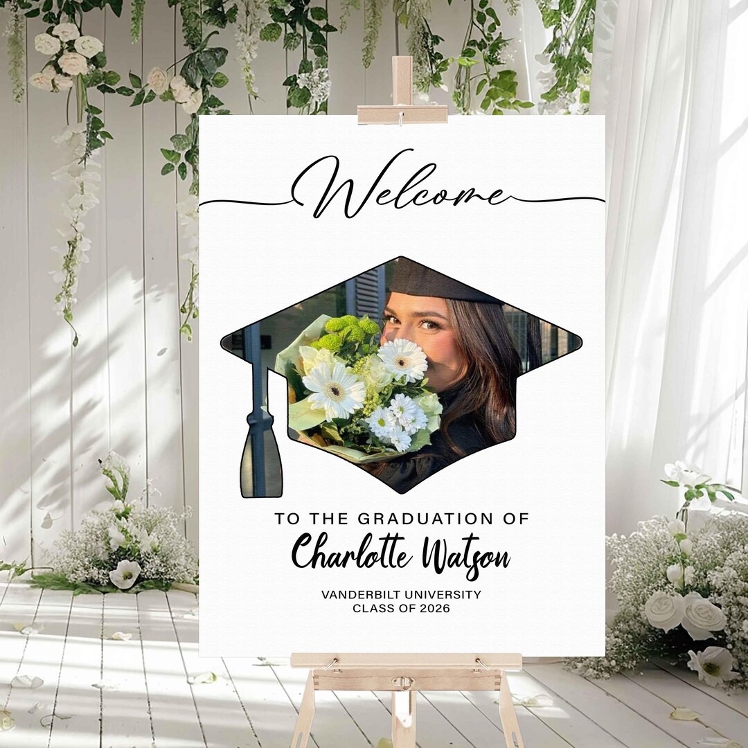 Graduation Photo Both Sign Graduation Party Sign | Custom Graduation Sign | Personalized ...