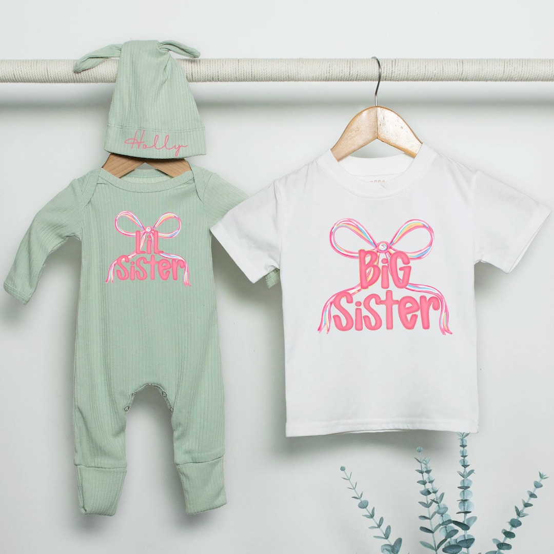 Big Sister Little Sister Matching Outfit, Personalized Baby Girl Romper ...