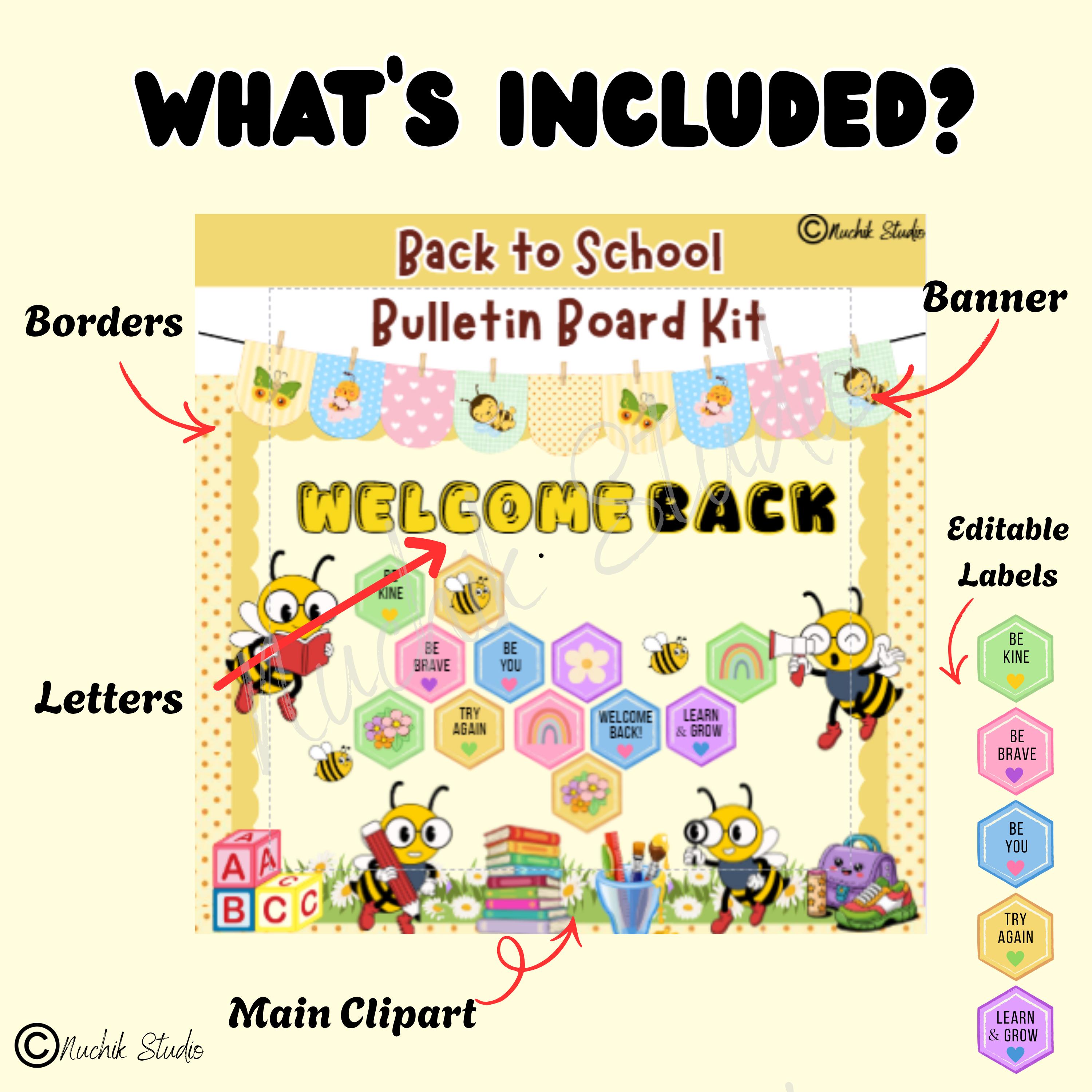 Bee Classroom Bulletin Board Kit, Editable Back to School Decor - Etsy